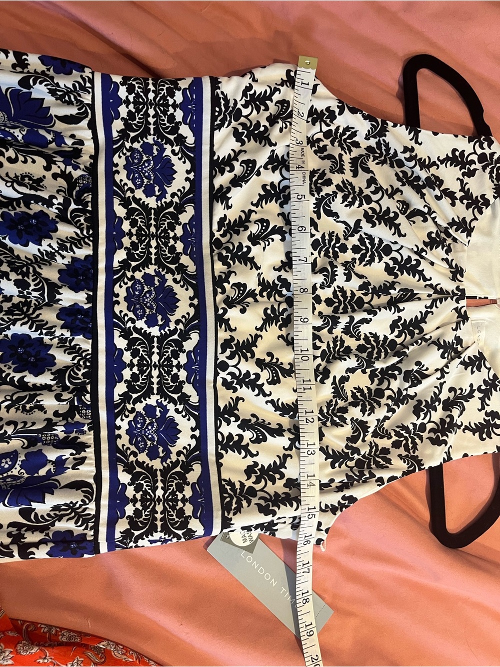 London Times White and Blue Printed Sleeveless Maxi Dress - Picture 6 of 8